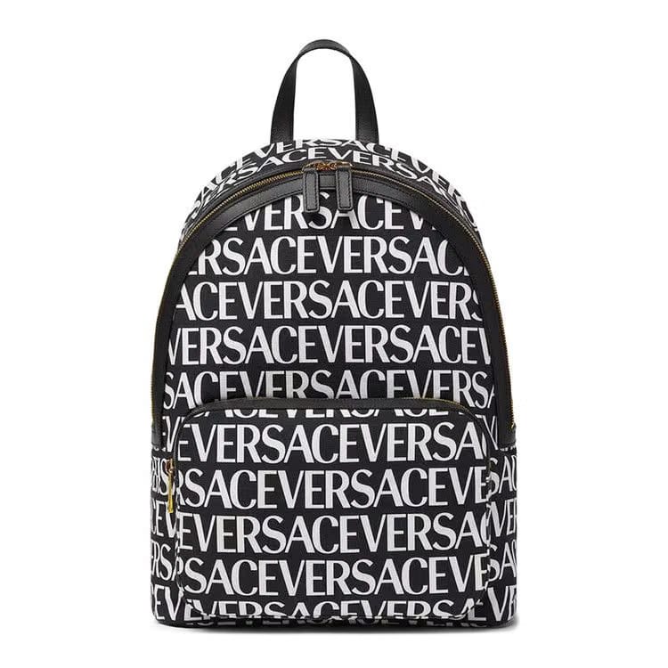 Versace Logo Backpack Black/White/Versace Gold
