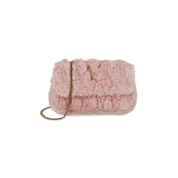 Versace Virtus Faux Fur Crossbody Bag Pink
