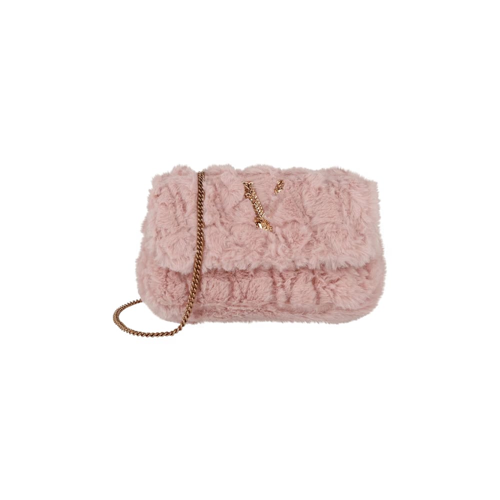 Versace Virtus Faux Fur Crossbody Bag Pink