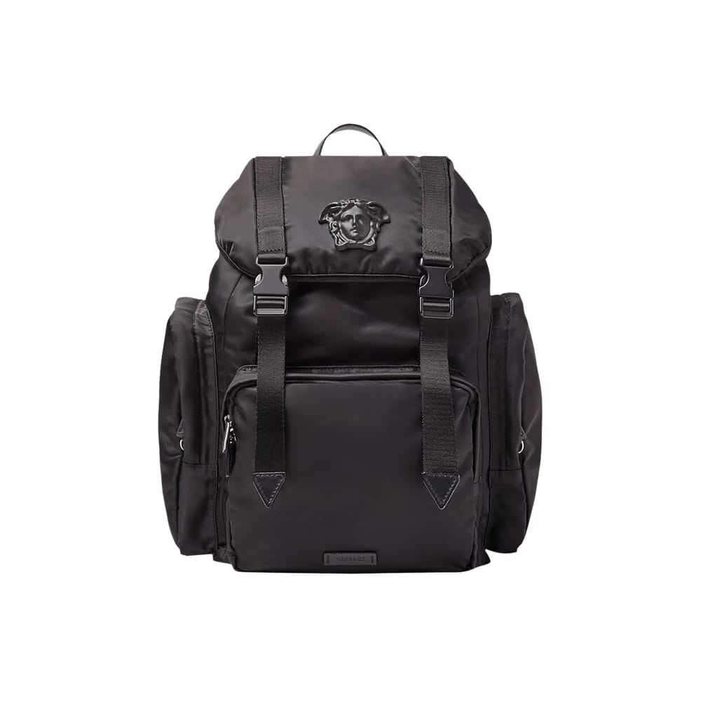 Versace La Medusa Baroccoflage Print Backpack Black
