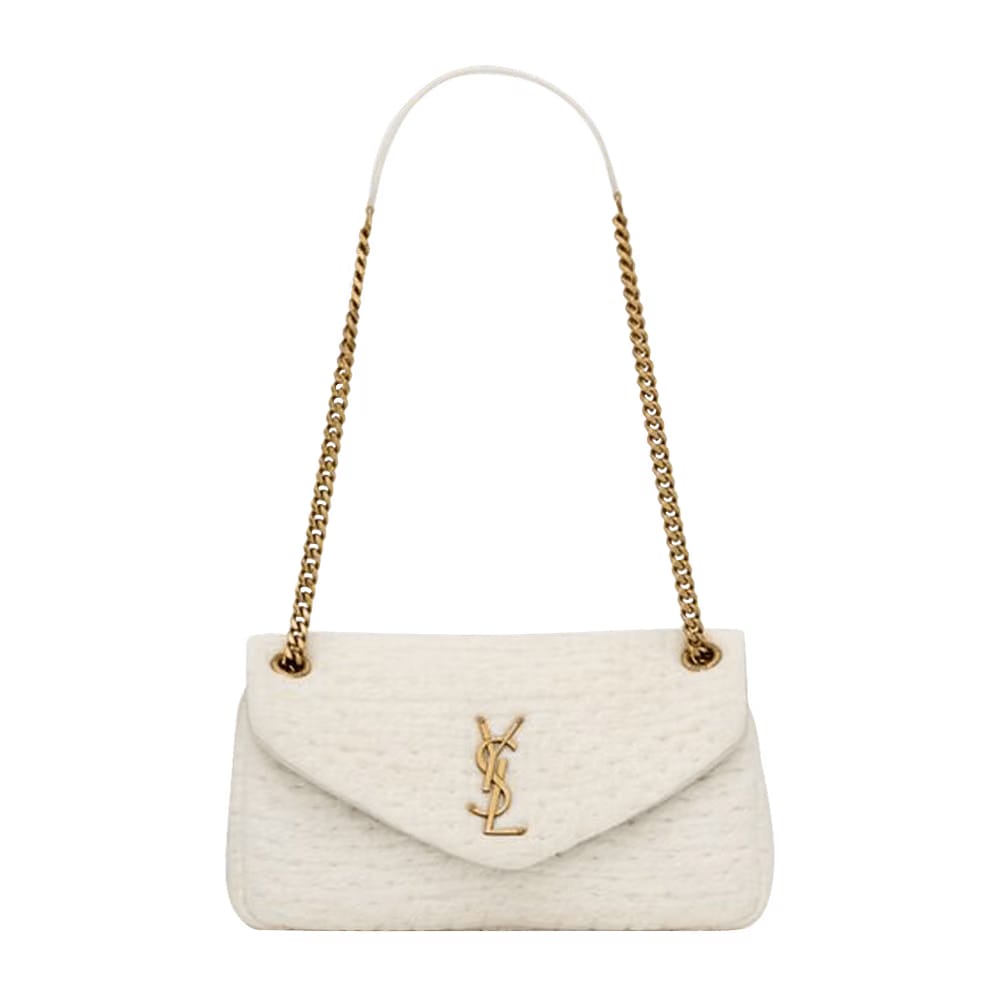 Saint Laurent Loulou Puffer Shoulder Bag White Corn/New Chant
