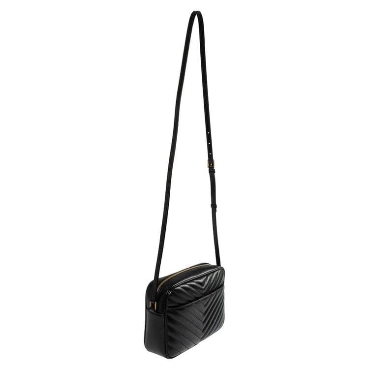 Saint Laurent Lou Quilted Crossbody Bag Black