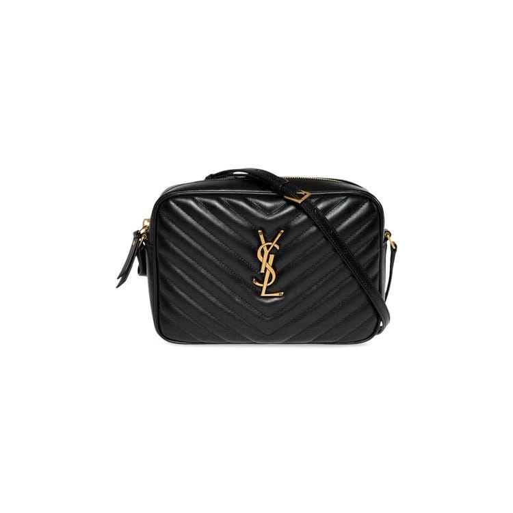 Saint Laurent Lou Quilted Crossbody Bag Black
