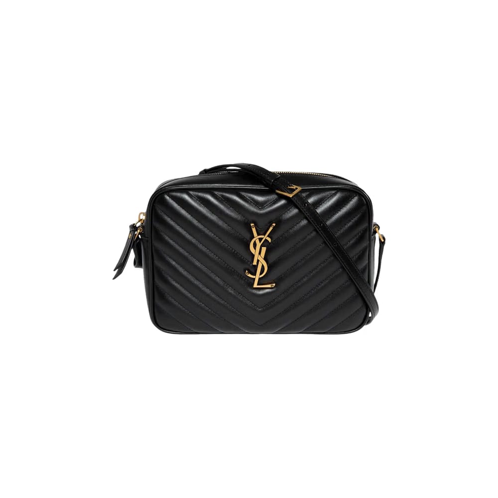 Saint Laurent Lou Quilted Crossbody Bag Black