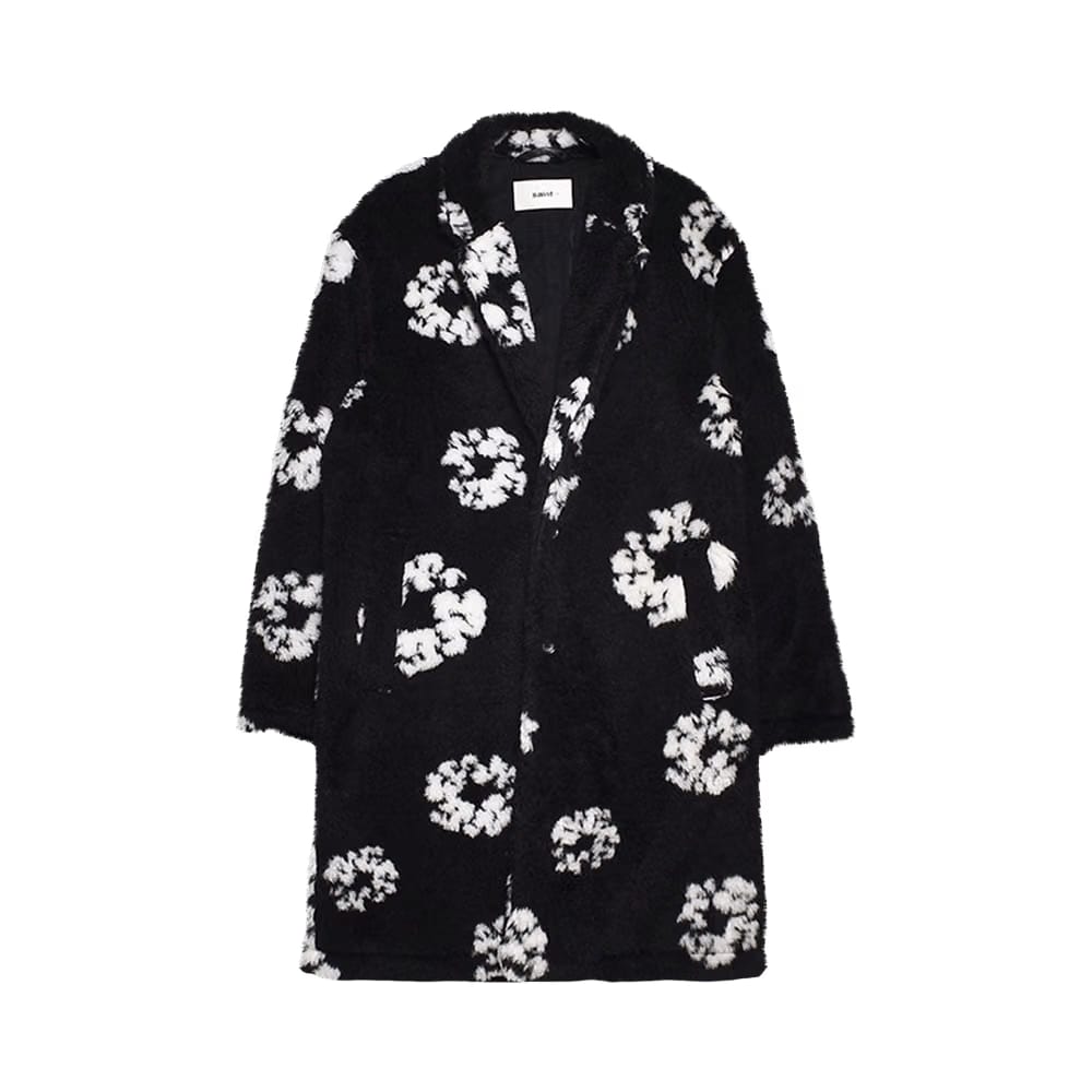 SAINT Mxxxxxx x Denim Tears Wreath Fur Coat Black