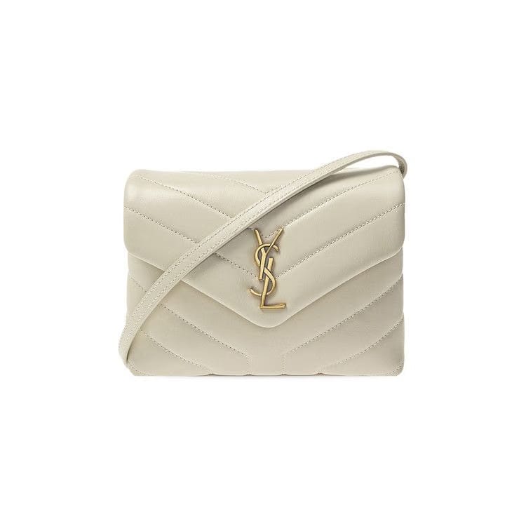 Saint Laurent YSL Quilted Monogram Bag Crema Soft