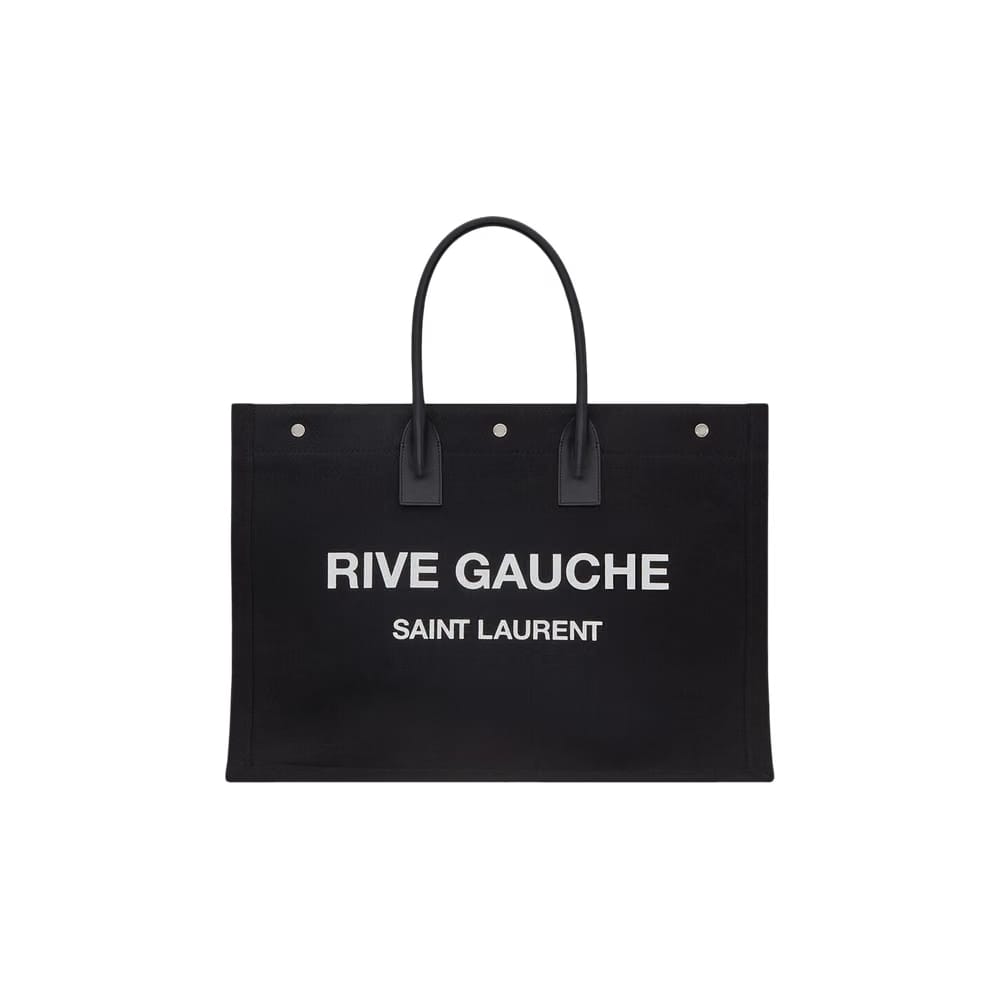 Saint Laurent Canvas Logo Tote Bag Black