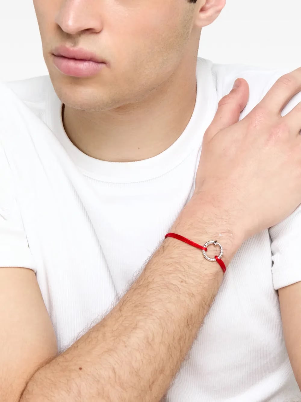 Screw Red Nylon Cord Bracelet