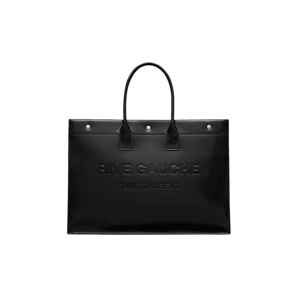 Saint Laurent Rive Gauche Leather Tote Bag Black