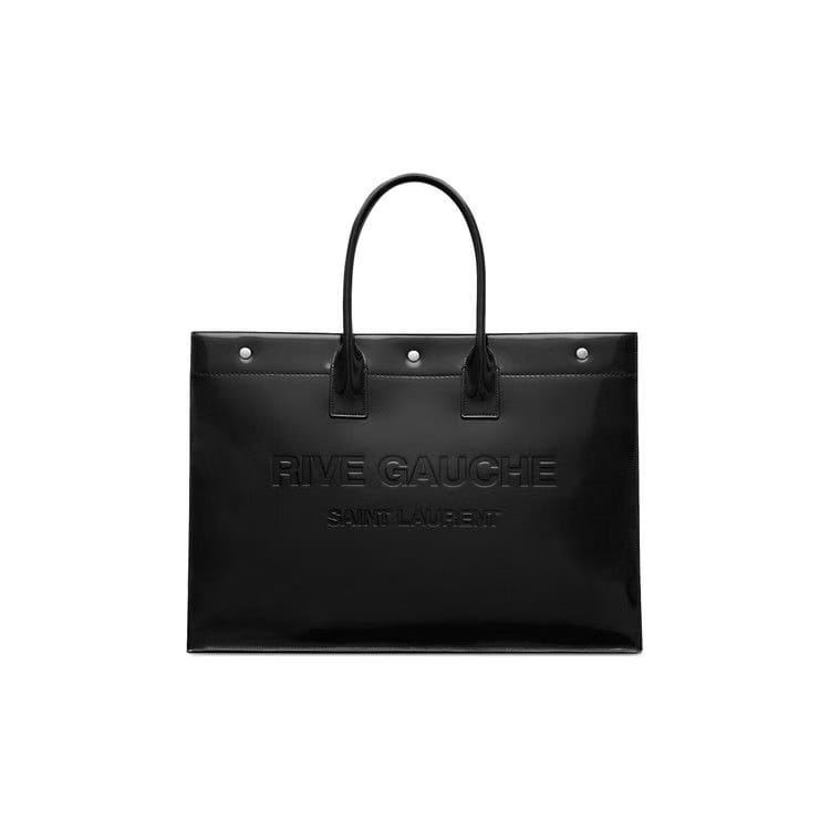 Saint Laurent Rive Gauche Leather Tote Bag Black
