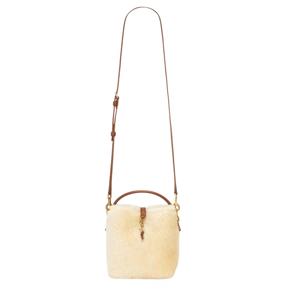 Saint Laurent Mini Le 37 Bucket Bag Cream Beige/Brick