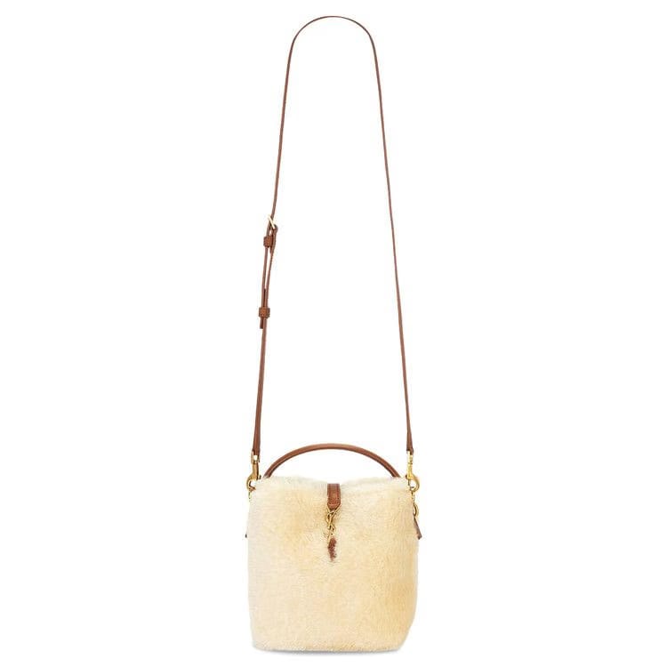 Saint Laurent Mini Le 37 Bucket Bag Cream Beige/Brick
