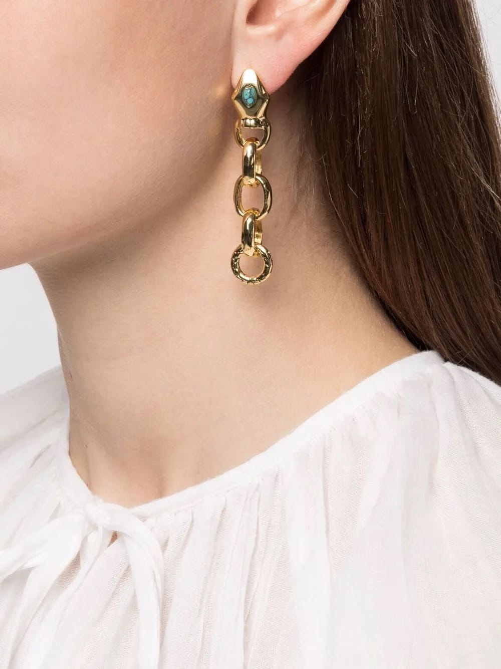 Tao snake drop earrings