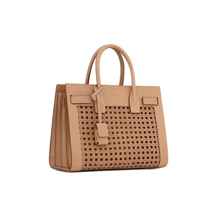 Saint Laurent Sac De Jour Baby Leather Tote Bag Vintage Brown/Gold