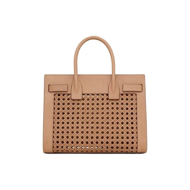 Saint Laurent Sac De Jour Baby Leather Tote Bag Vintage Brown/Gold