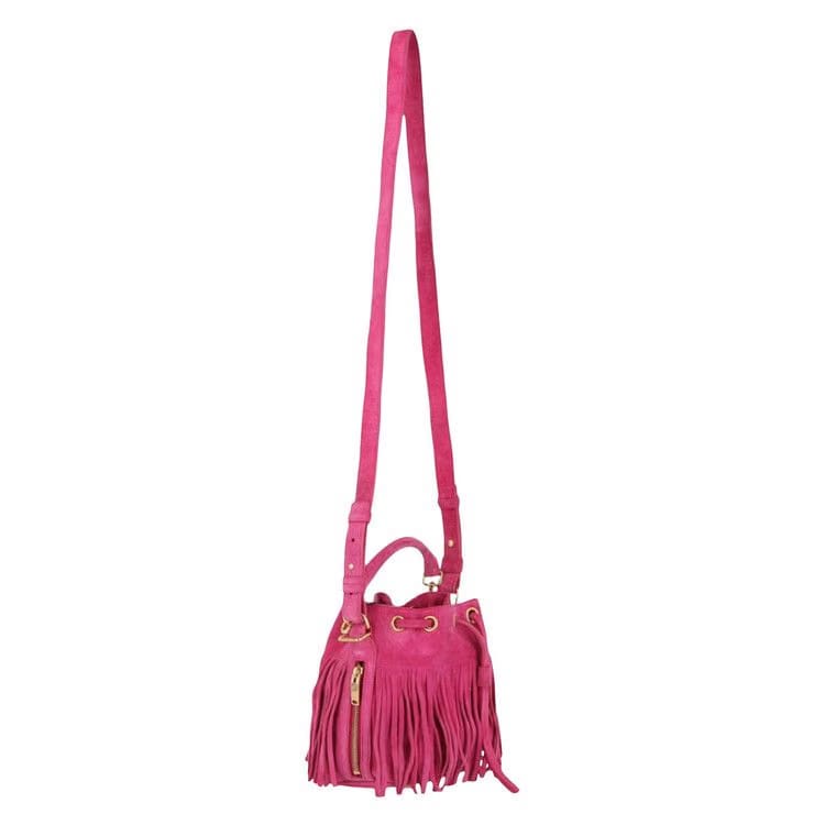 Saint Laurent Emmanuelle Fringe Shoulder Bag Pink