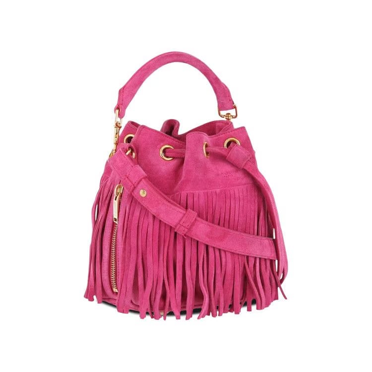 Saint Laurent Emmanuelle Fringe Shoulder Bag Pink