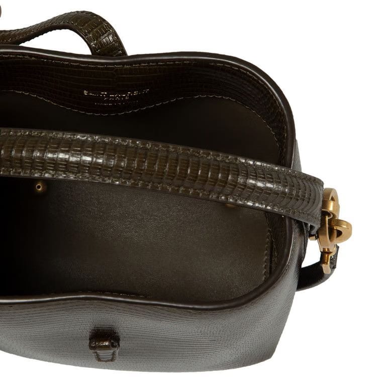 Saint Laurent Mini Le 37 Bucket Bag Dark Sea Weed