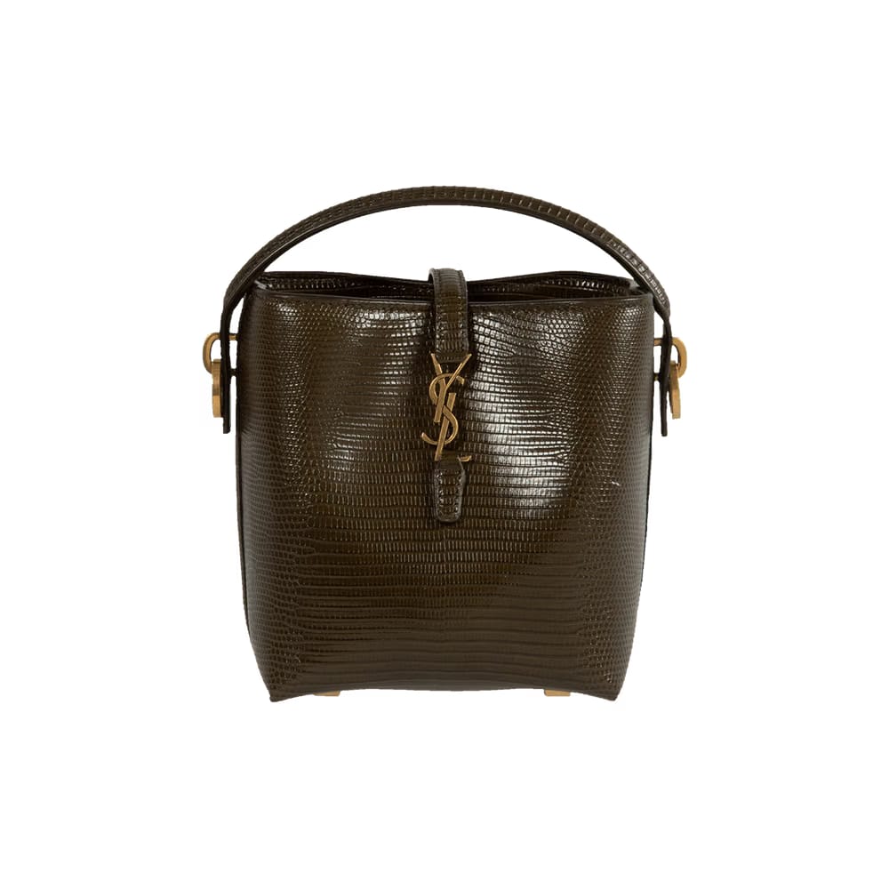 Saint Laurent Mini Le 37 Bucket Bag Dark Sea Weed