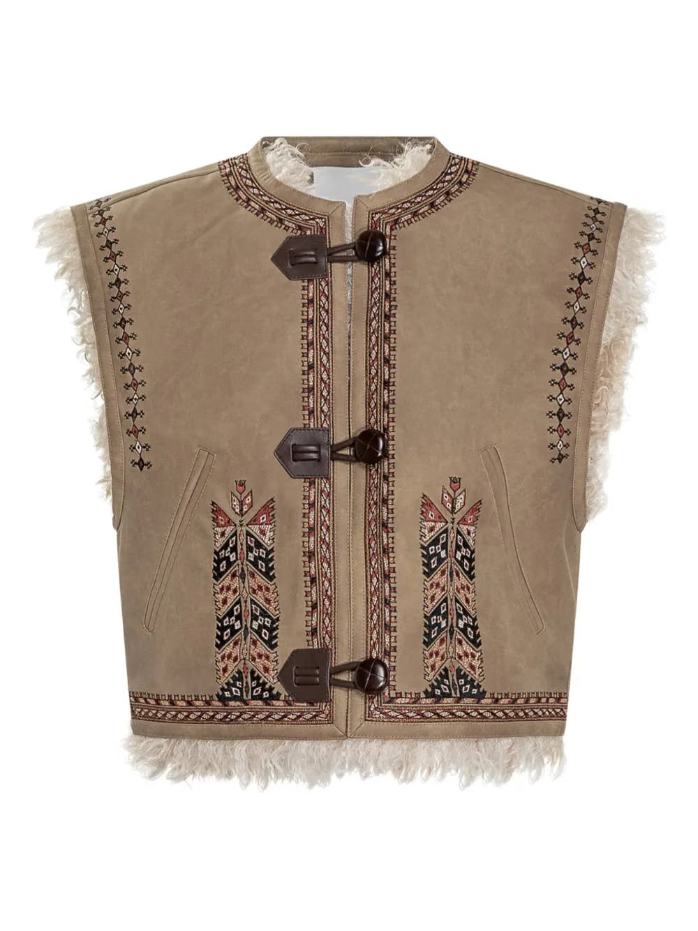 Clemencia embroidered shearling vest