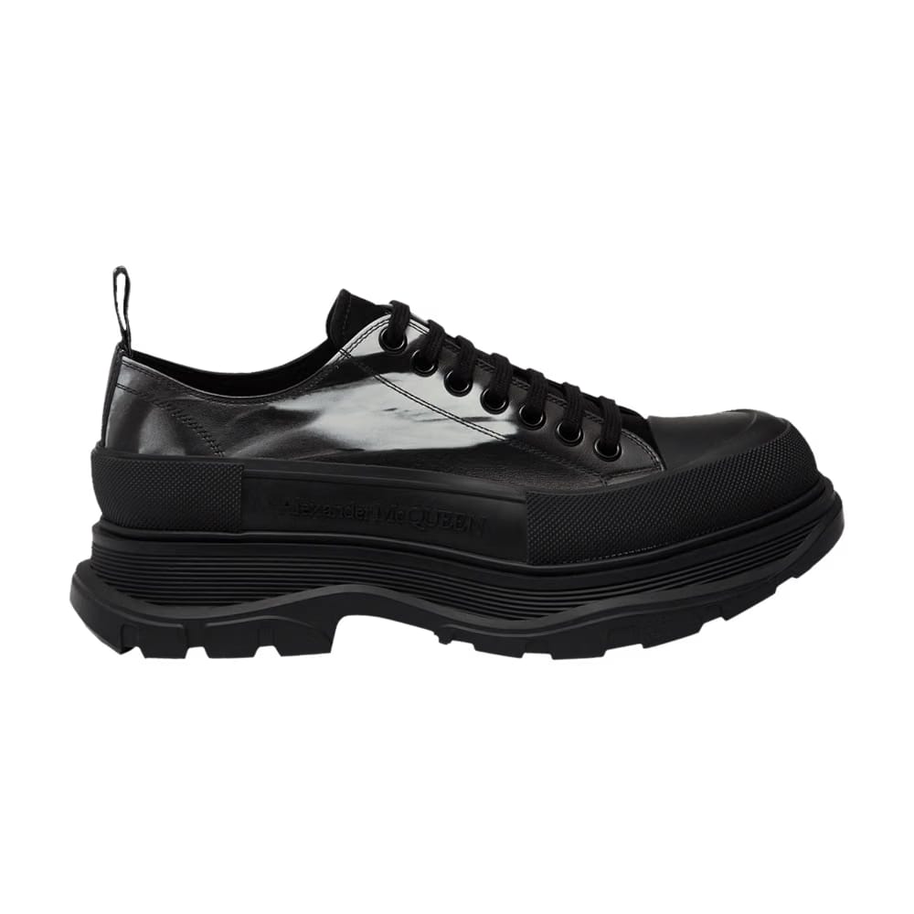 Alexander McQueen Tread Slick Lace Up Solarised Flower - Black