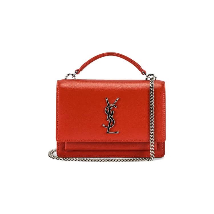 Saint Laurent Mini Sunset Chain Bag Red Orange