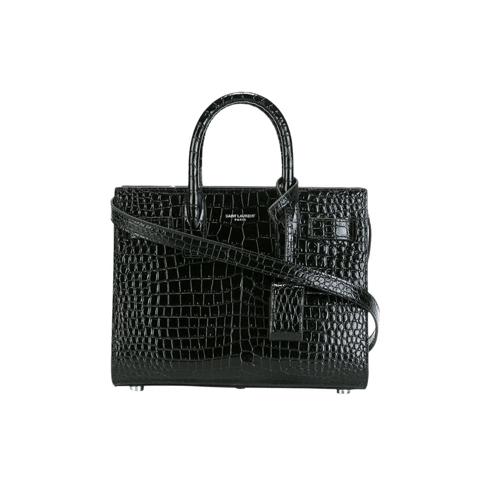 Saint Laurent Sac De Jour Nano Embossed Tote Bag Nero