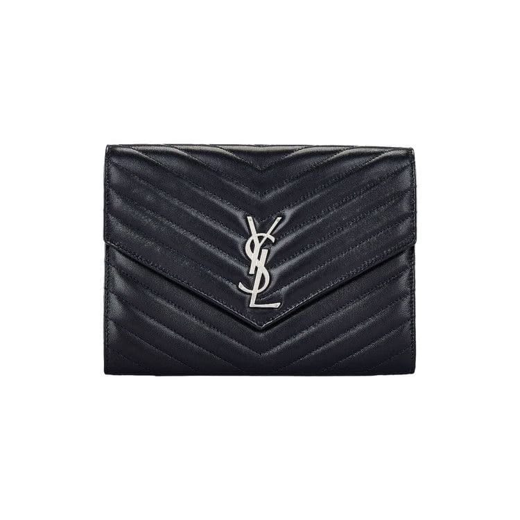 Saint Laurent Cassandre Flap Pouch Dark Blue