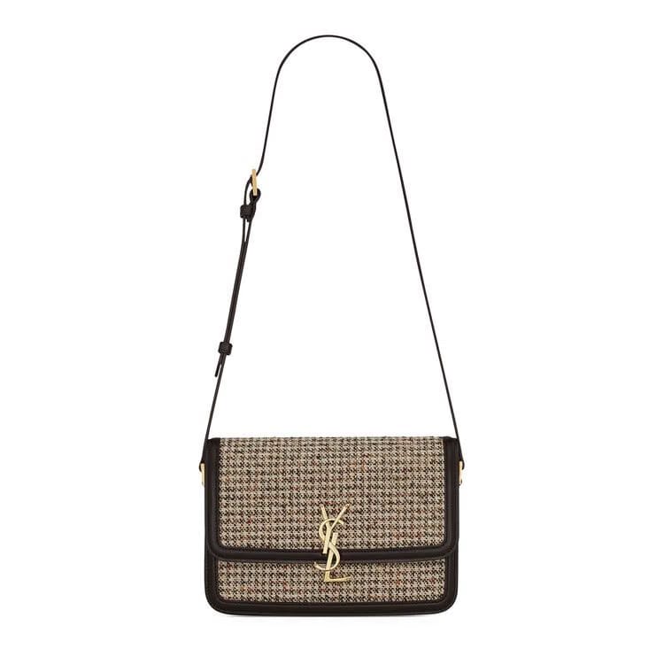 Saint Laurent Solferino Medium Satchel Beige/Multico/Umber