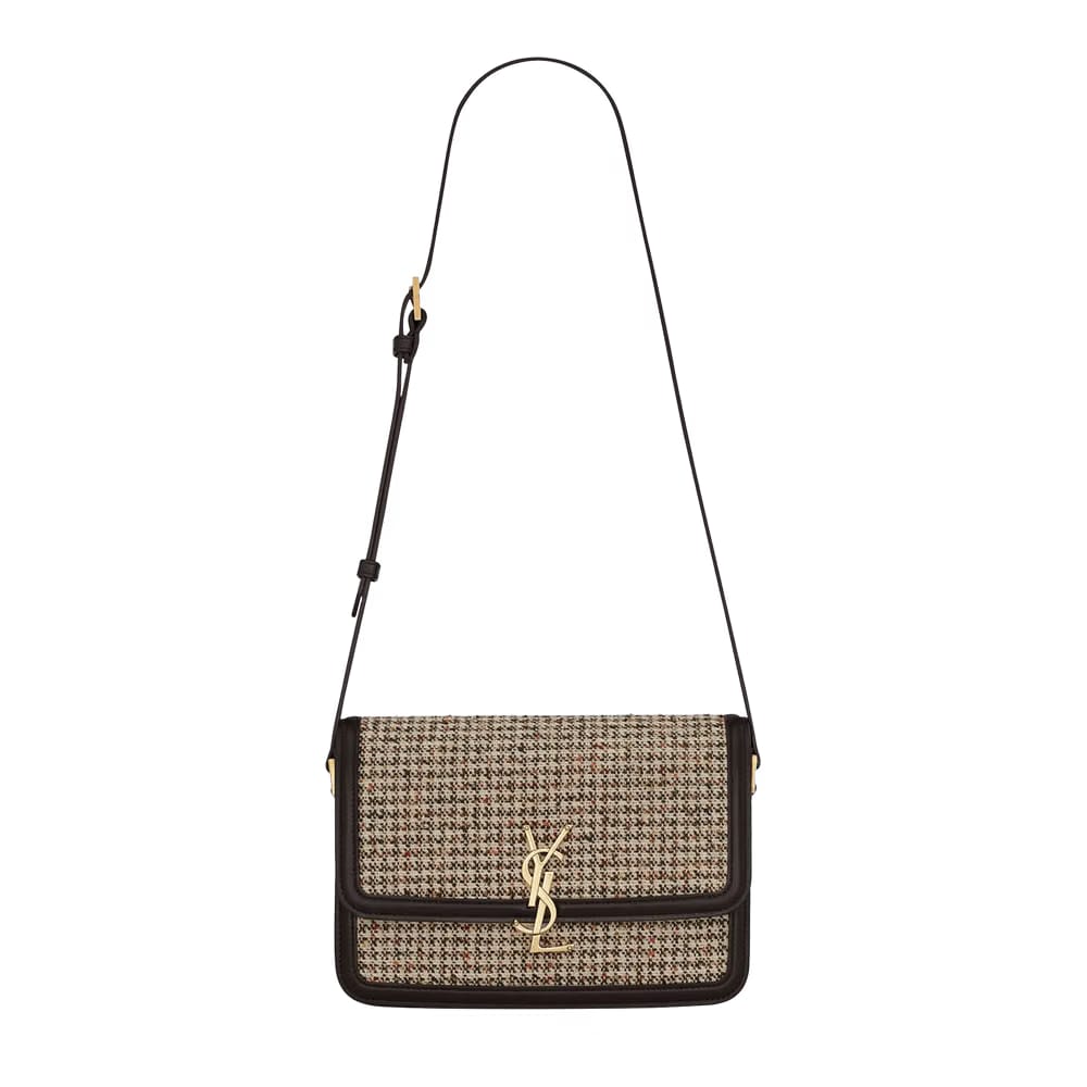 Saint Laurent Solferino Medium Satchel Beige/Multico/Umber