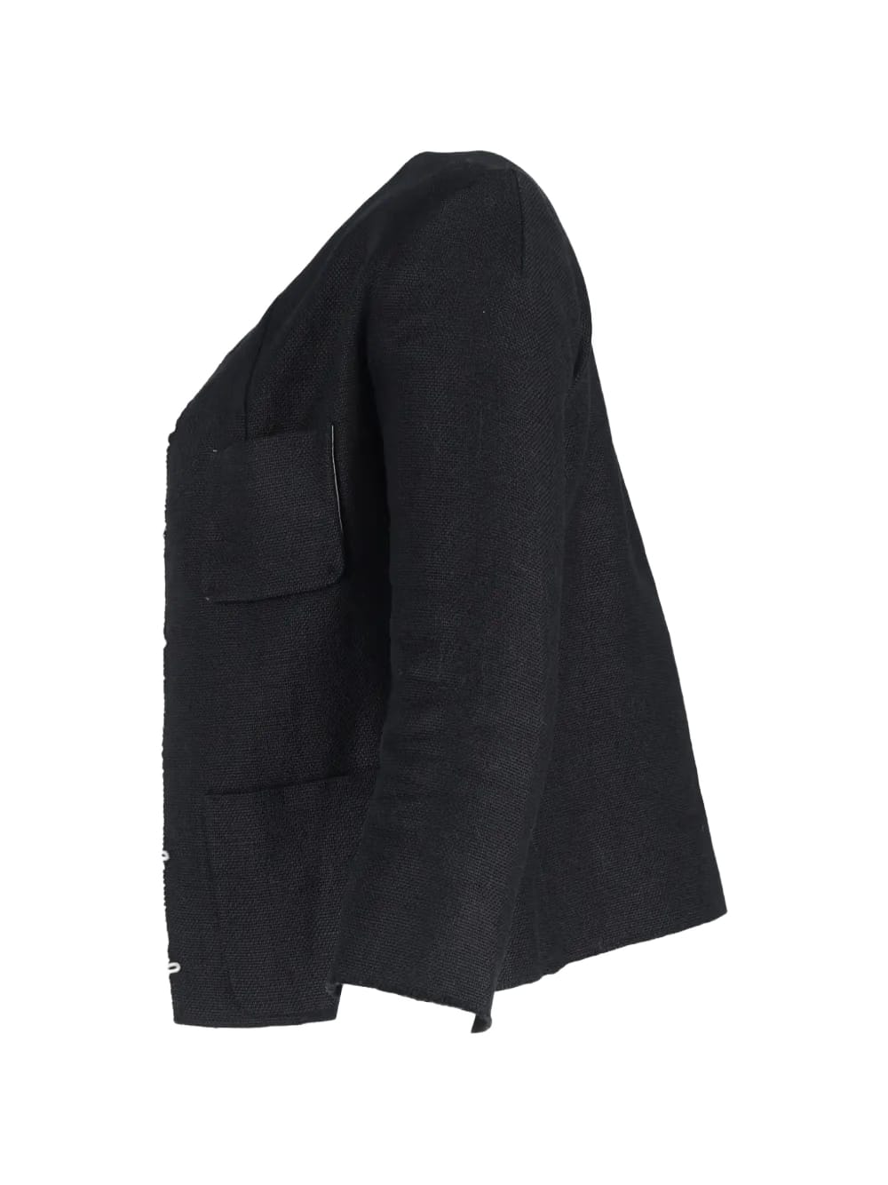 three-quarter sleeve patch-pocket jacket