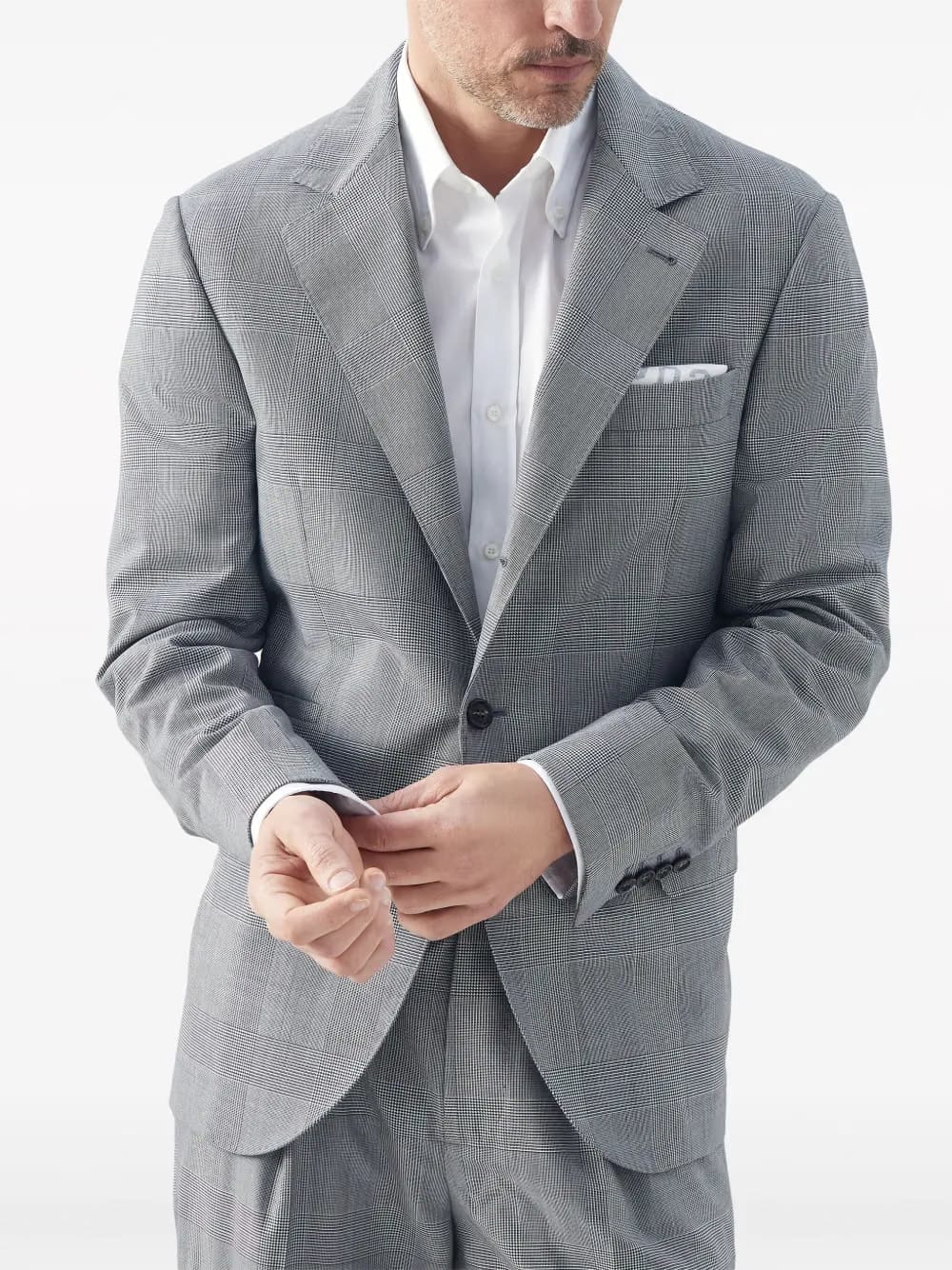 check-print virgin-wool blazer