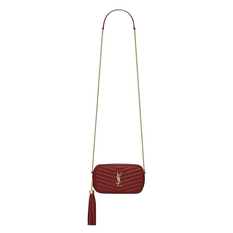 Saint Laurent Mini Lou Shoulder Bag Opyum Red