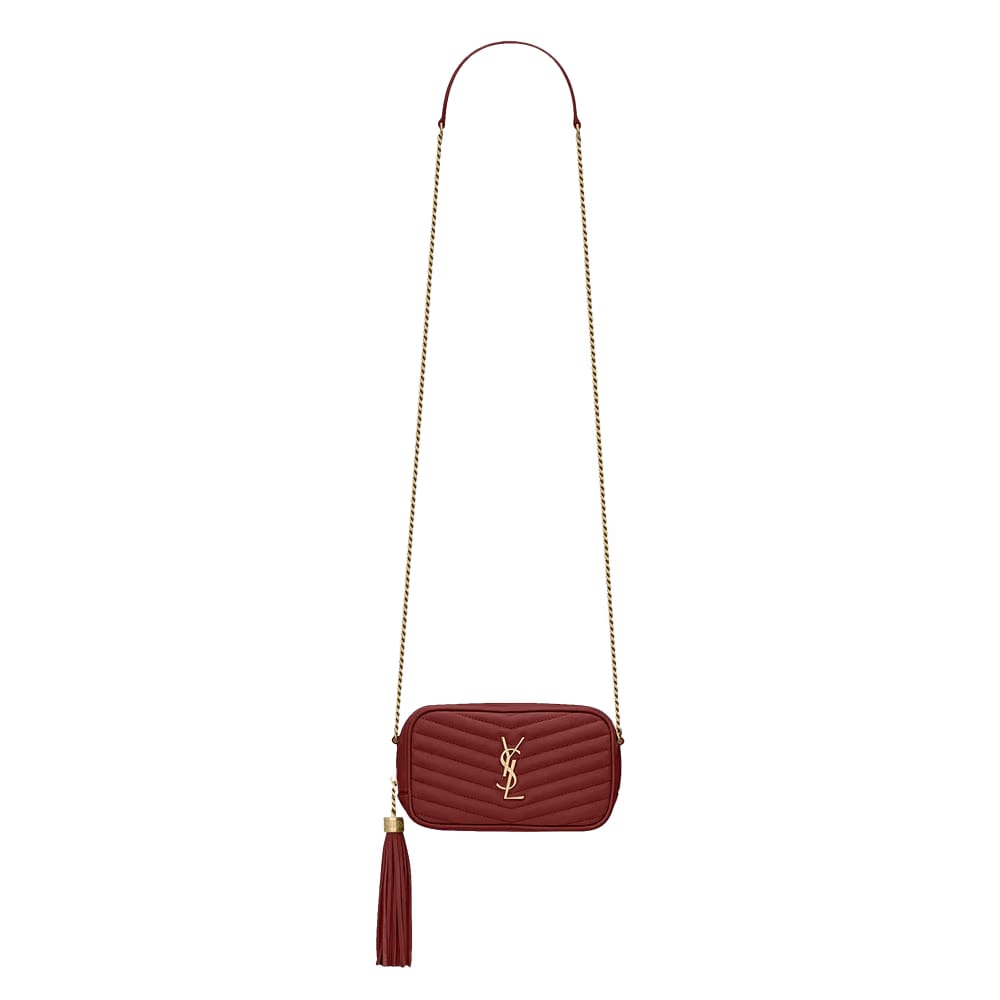 Saint Laurent Mini Lou Shoulder Bag Opyum Red