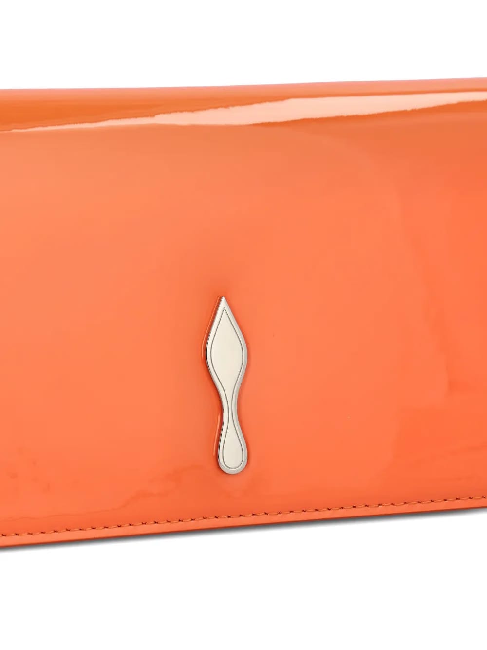 silver-tone chain leather clutch bag