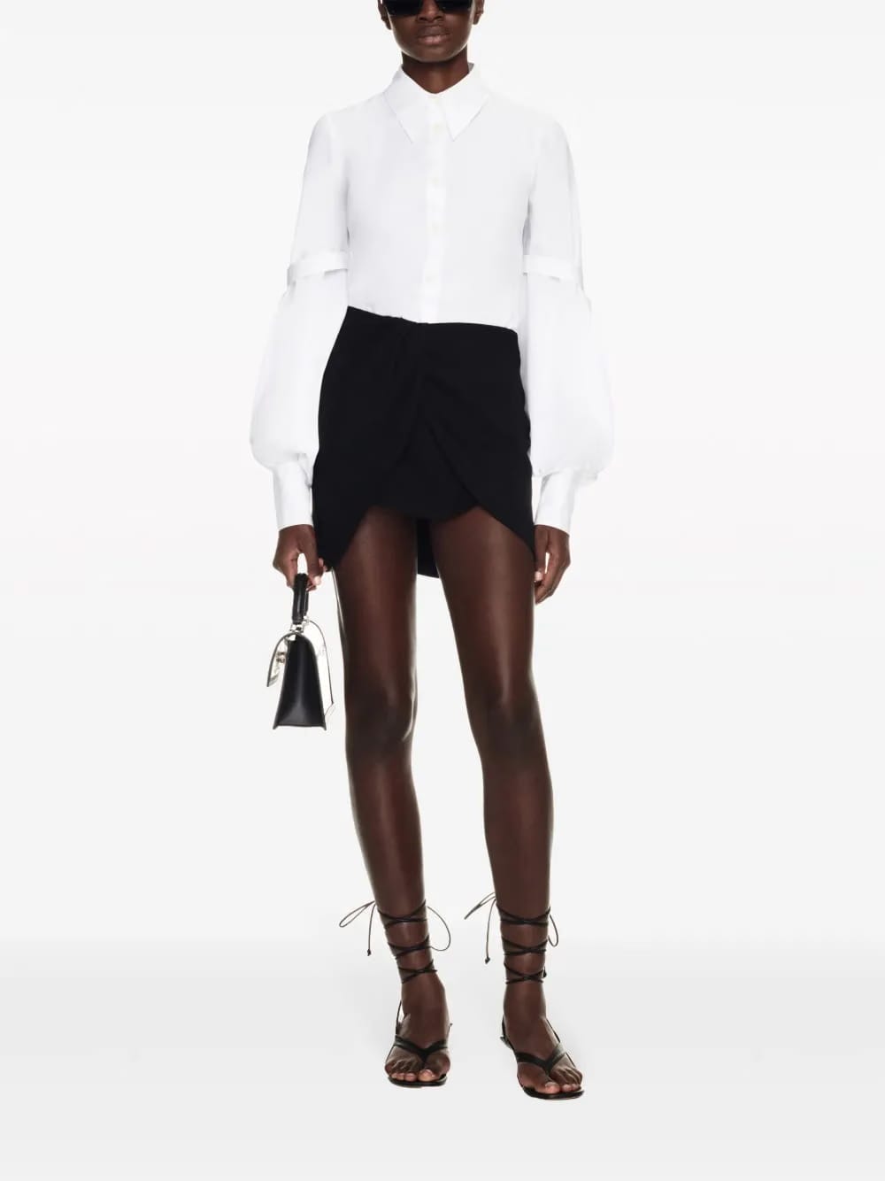 Wo Twist wool miniskirt