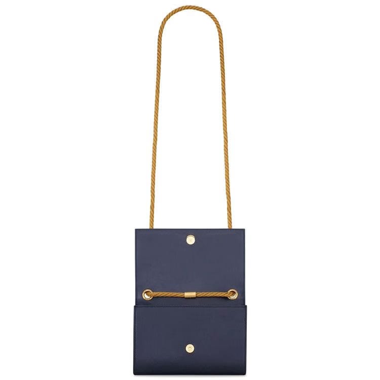 Saint Laurent Kate Leather Shoulder Bag Deep Marine