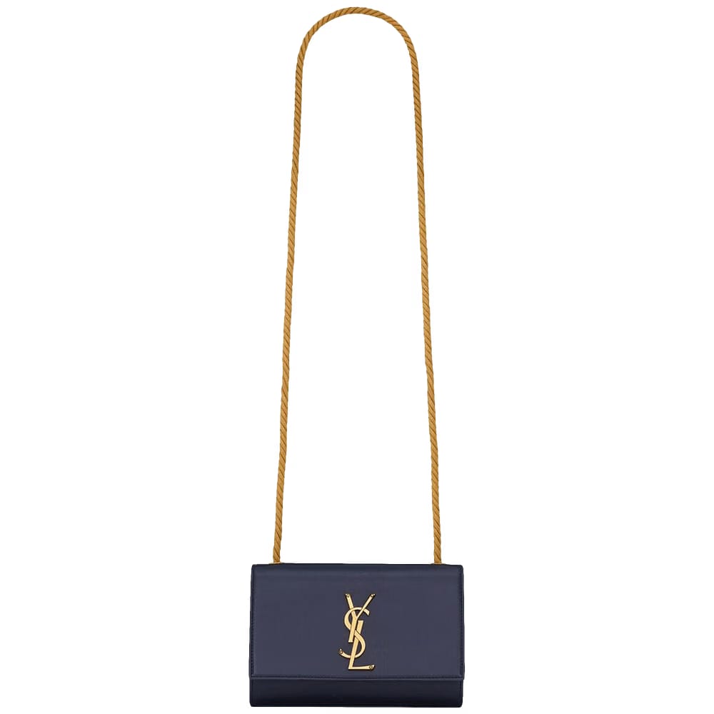 Saint Laurent Kate Leather Shoulder Bag Deep Marine