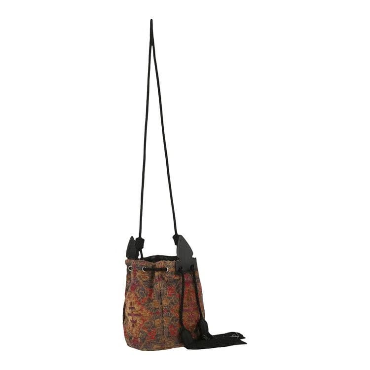 Saint Laurent Brocade Shoulder Bag Red