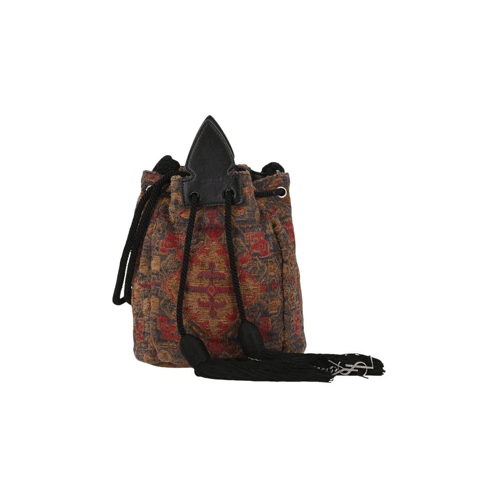 Saint Laurent Brocade Shoulder Bag Red