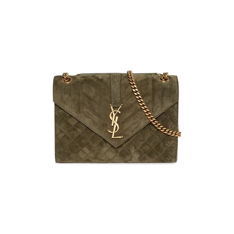 Saint Laurent Medium Cassandra Quilted Shoulder Bag Loden Green