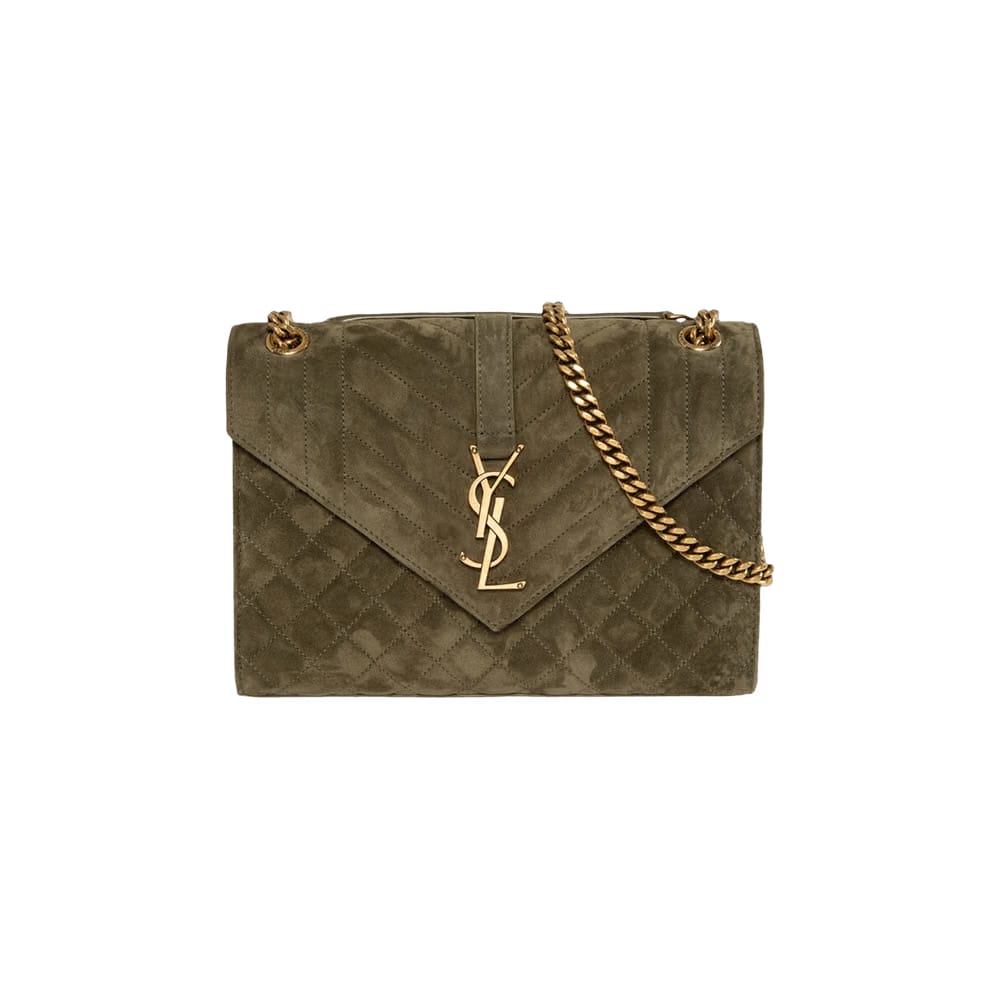 Saint Laurent Medium Cassandra Quilted Shoulder Bag Loden Green