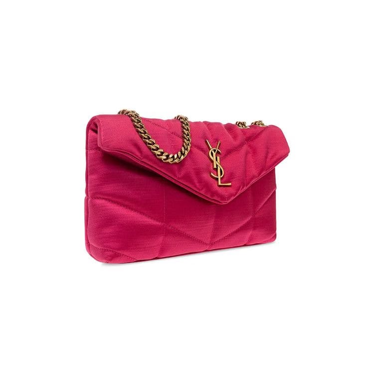 Saint Laurent Puffer Toy Quilted Shoulder Bag Guava Pink