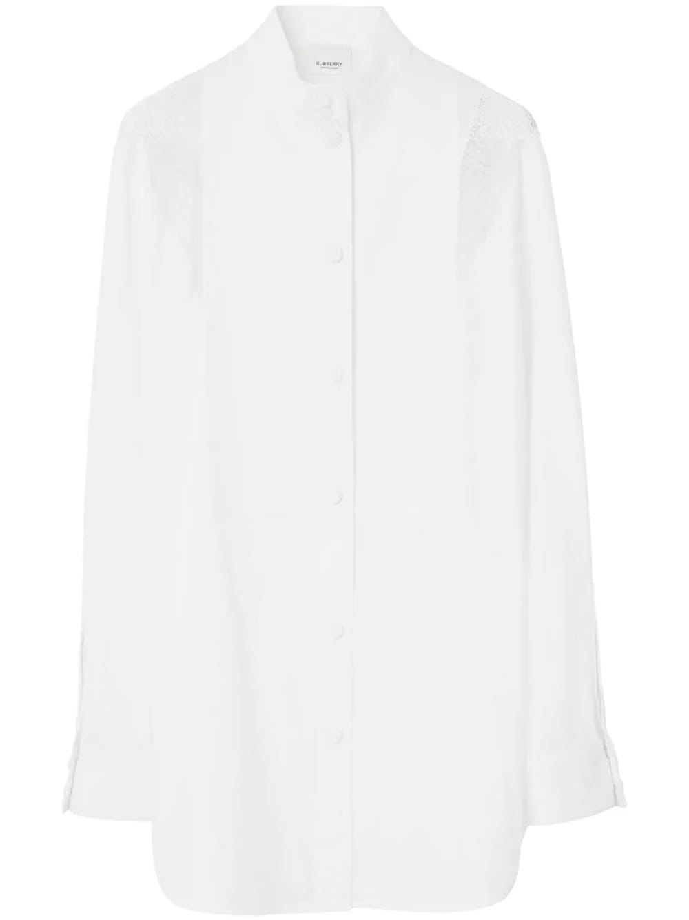 lace-trim cotton shirt