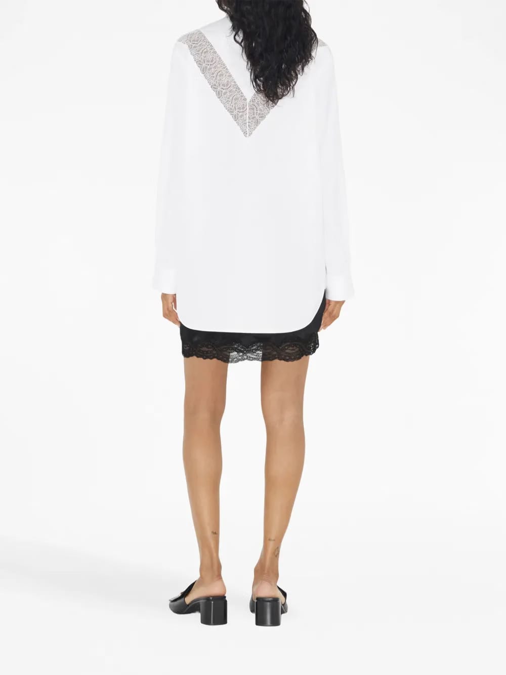 lace-trim cotton shirt
