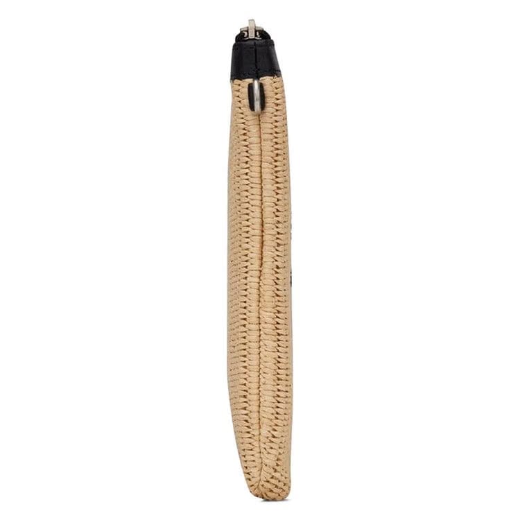 Saint Laurent Rive Gauche Zippered Pouch Natural Beige