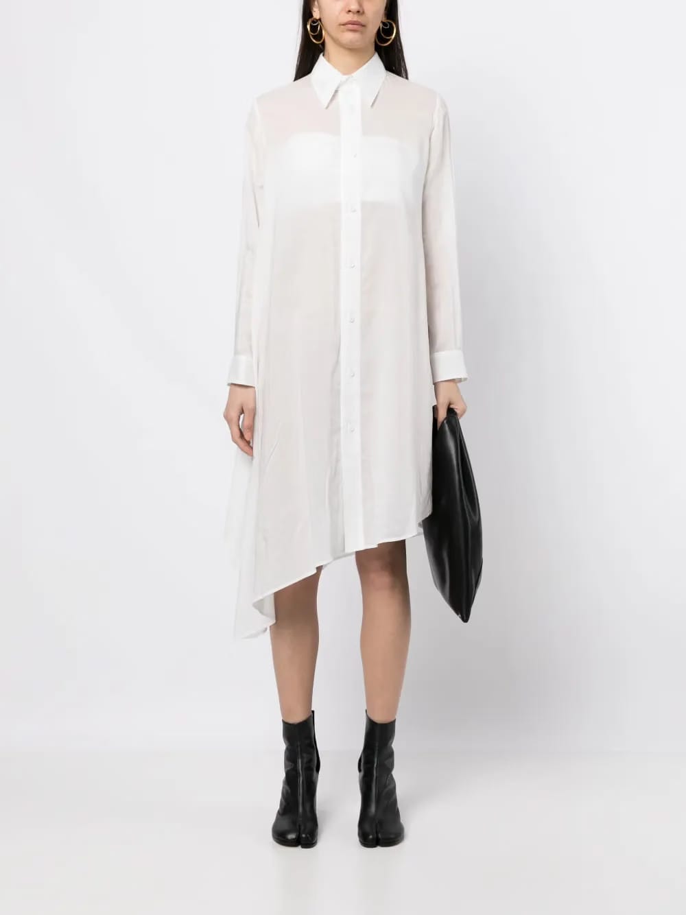 draped-detail asymmetric dress