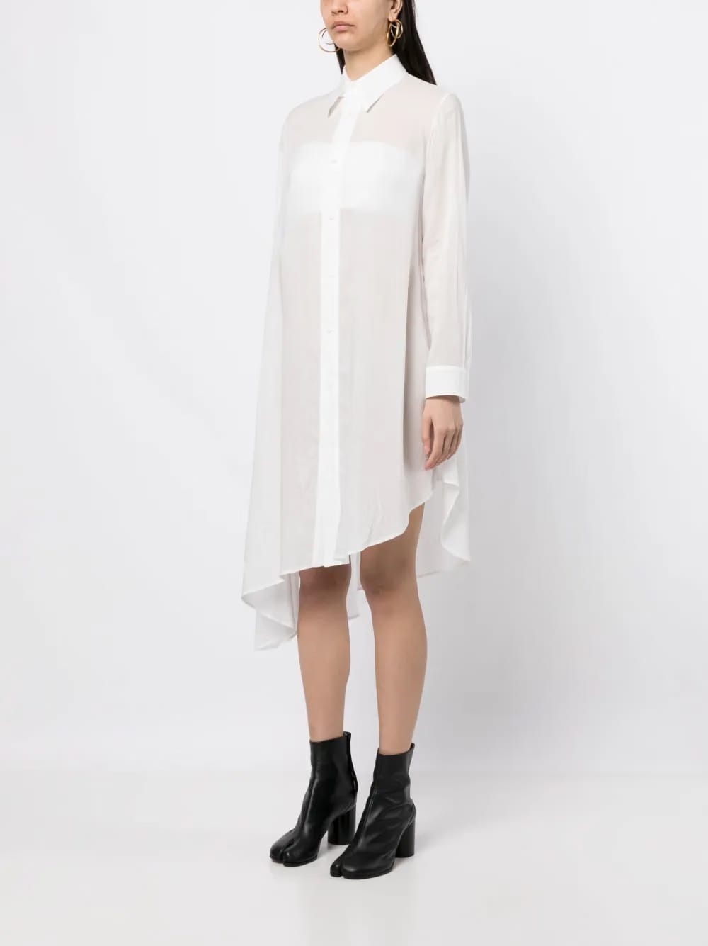 draped-detail asymmetric dress