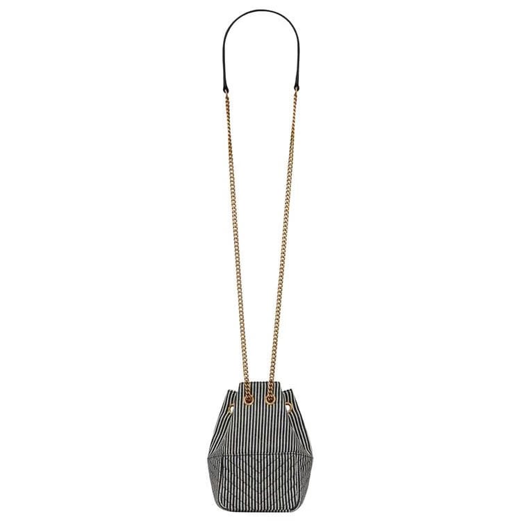 Saint Laurent Nano Bucket Bag Deep Marine/Soft Cream