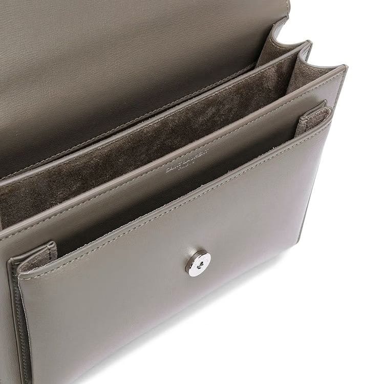 Saint Laurent Sunset Shoulder Bag Warm Taupe